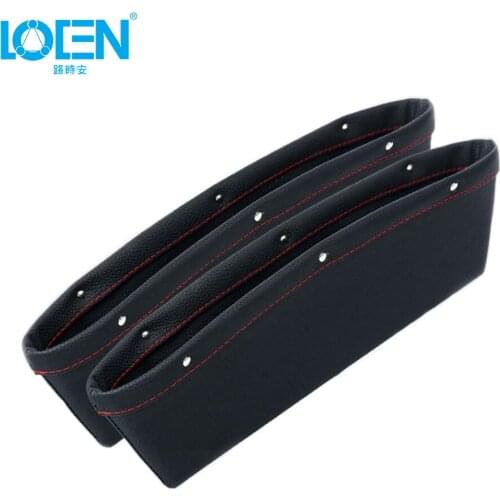 LOEN 2PC PU Leather High Quality Car Seat Gap Pocket Catcher Organizer Multifunctional phone key wallet Leak-Proof Storage Bags