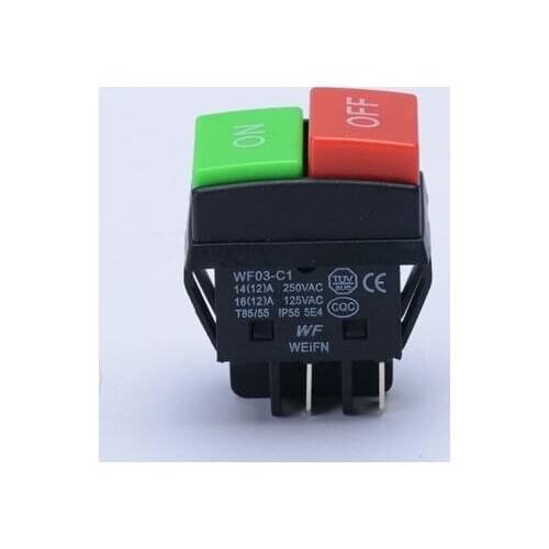 5pcs Rocker switch KCD4 WF03-C1 ON OFF botao start stop botao de controle duplo vermelho