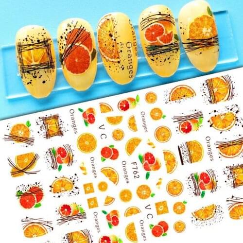 80% Hot Sale 11Pcs/Set 3D Nail Fruit Sticker Multiple Shapes Various Patterns Ultra Thin Fruit Sticker Strawberry DIY Water Tran