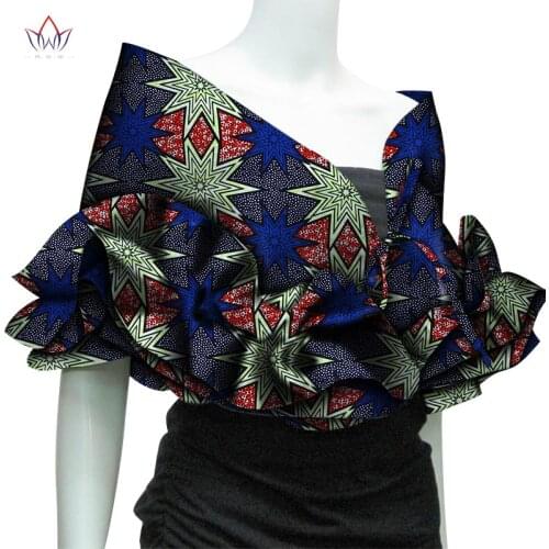 African Shawl Top for Women African Printed Shirt Female Casual Party Tops African Ankara Batik Elegant Women Clothing WY7693