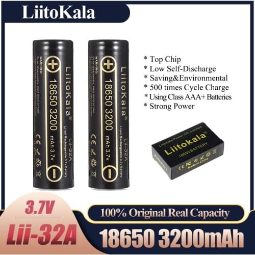 4pcs HK LiitoKala Lii-32A 3.7V 18650 3200mAh for MH1 10A Li-ion Battery Rechargeable 18650 e-BIKE Battery Electric balanced