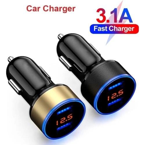 Quick Car Charger QC 3.0 Digital Display Fast Charging For iPhone 13 12 11 Pro Xiaomi Redmi note 10 pro Samsung S20 S21 A51 A52