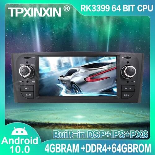 4+64G Android 10.0 For FIAT Punto For Fiat Linea Car GPS Navigation Player Car Multimedia Player Head Unit Tape Recorder IPS DSP
