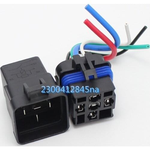 Free Shipping Waterproof integrated automotive relay 12V 5 feet 40A normally open with a line containing a socket