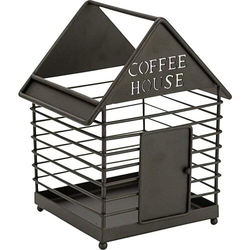 Large Black Coffee House Coffee & Espresso Pod Holder Organizer Mug Cup Keeper Kitchen Storage Basket