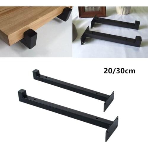 Black 20/30CM Wall Mounted Single Layer Board Wrought Iron Bracket Metal Wooden Partition Board Support Furniture Shelf Brackets