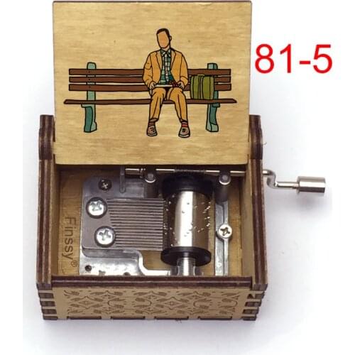 Wooden Forrest Gump Music Box color print handed Musical Box Gift For new year Christmas birthday Life souvenir children toys