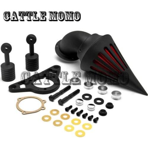 Black/Chrome Rough Motorcycle Spike Air Cleaner Intake Filter For Harley Fat Boy Wide/Road/Super Electra Glide Rocker Softail