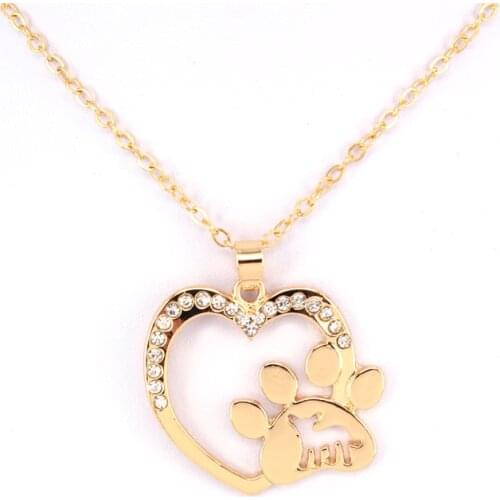 Hzew Heart Paw Claw dog pendant necklace dog Chihuahua necklaces gift