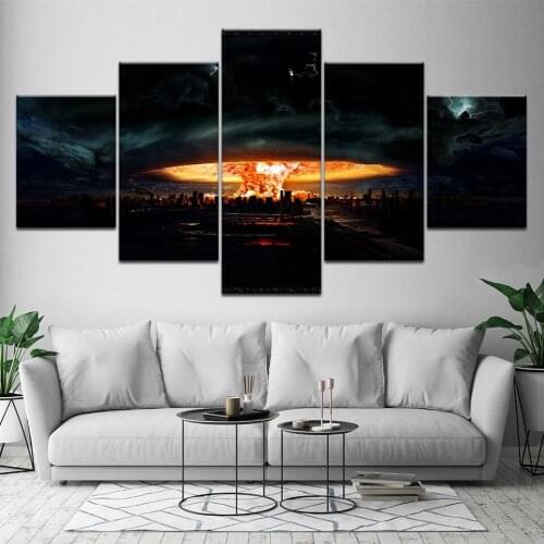 Canvas Painting The scene 2012 end of the world 5 Pieces Wall Art Painting Modular Wallpapers Poster Print Home Decor