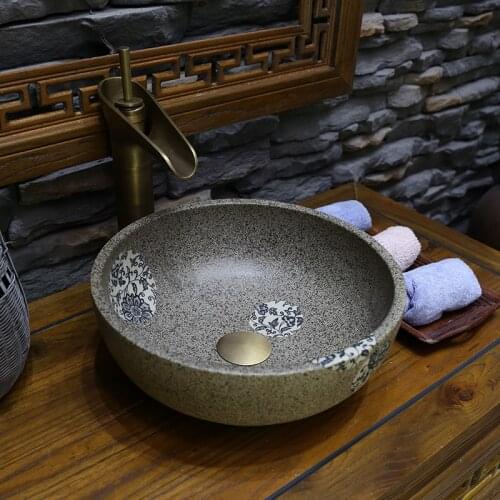 Mini Porcelain Jingdezhen Ceramic Washbasin Chinese Handmade Countertop Basin Bathroom Sink Ceramic wash basin small 30CM/35CM