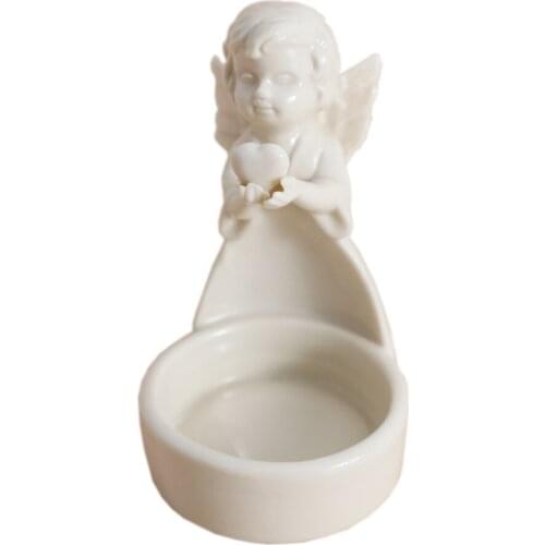 CERAMIC TEALIGHT HOLDER ANGEL CANDLE HOLDER TEA LIGHT CANDLE HOLDER ANGEL FIGURINE