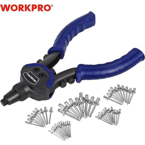 WORKPRO 10" Riveter Gun with Rivet Nut Blind Rivet Guns Hand Riveting Kits Home DIY Nails Gun