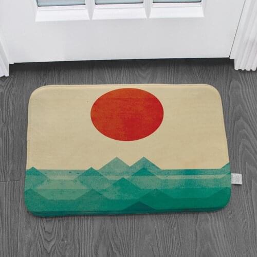 Entrance home doormat abstract geometric printing flannel bathroom non-slip carpet outdoor kitchen floor mat carpet