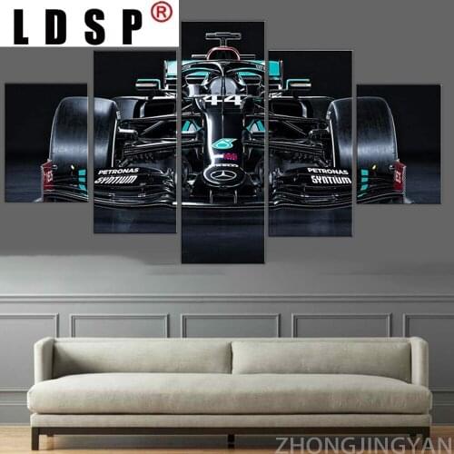 LDSP Modern Canvas Wall Art Decor 5 Pieces AMG Formula 1 W11 luxury Car Paintings Poster for Living Room Bedroom Children decor