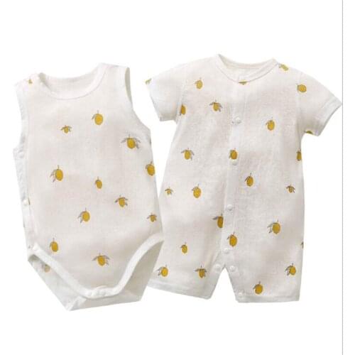 Summer Baby Romper For Newborn Lemon Cotton Super Soft Baby Girls Onesie Toddler Boys Jumpsuit Sleepwear Baby Clothes Overalls