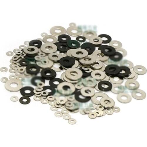 M2 M2.5 M3 M3.5 M4 M5 Metal Gasket Flat Pad Iron Carbon Steel Washer Black zinc/Nickel plating 100PCS