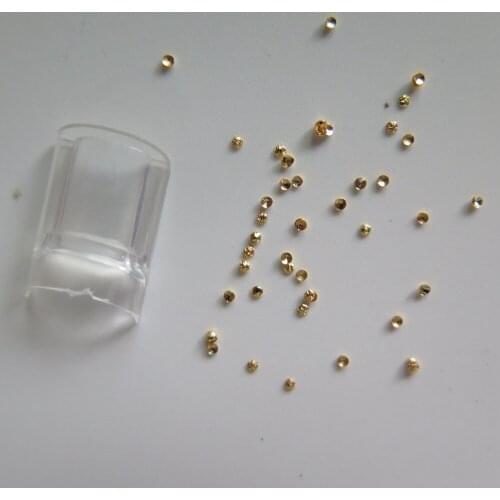 MD-1009 3D Approx. 100pcs/bag Tiny 1MM Gold Round Textured Surface Metal Stud Metal Nail Art Decoration