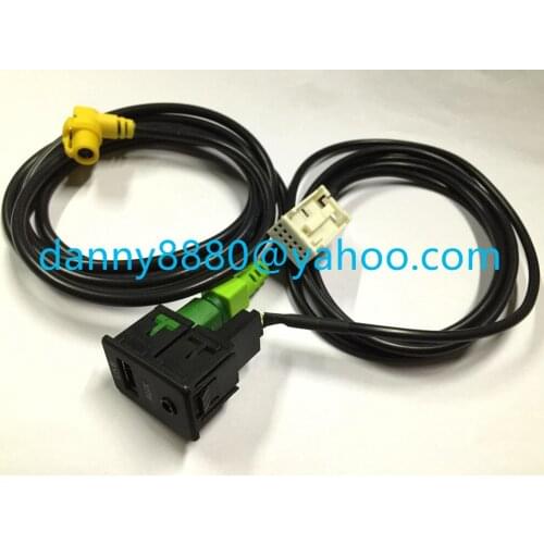 2015 New USB+AUX w/ Switch Plug Audio Cable For VW Volkswagen for Touran for Tiguan RCD510 RCD300