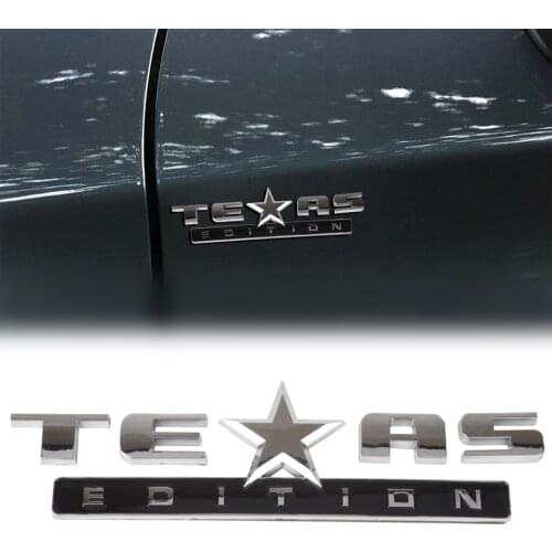 New ABS TEXAS Edition Car Emblem Badge Sticker Decal for Chevrolet Silver+Black