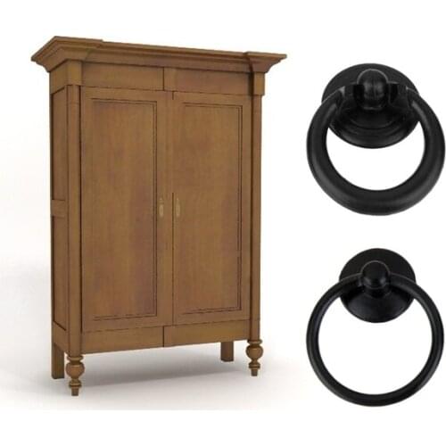 Pair Wardrobe Cabinet Kitchen Cupboard Pull Knob Door Box Ring Handle DIY Hardware
