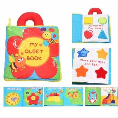 Hot Sale Colour Creative Toys Early Education Soft Book Multi-Purpose Cloth Book Flower Bee My Quiet Book Read Color Shape Toys