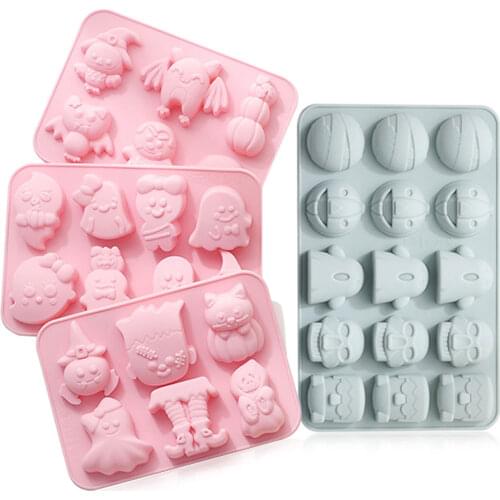 Halloween Pumpkin Silicone Mold Cartoon Ghost Ghost Festival Bat DIY Baking Mold Cake Chocolate Fudge Mold Halloween Decoration