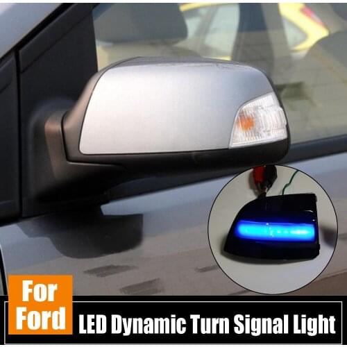 For Ford Focus 2 MK2 2004-2008 C-MAX LED Dynamic Turn Signal Blinker Side Rear-View Mirror Indicator Light