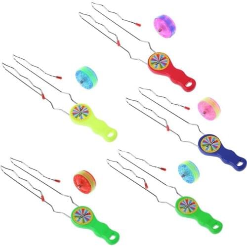 LED YOYO Ball Colorful Flashing Magic Rail Rolling Flywheel Toy Kids Play Gifts