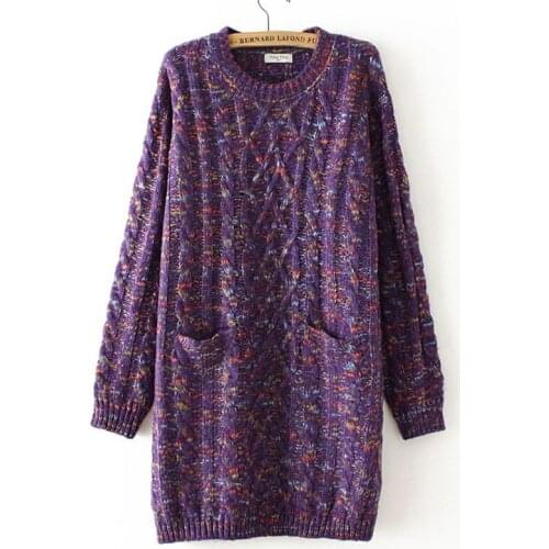 Fashion Knitted Sweater Womens Sweaters Pullover 2020 New Autumn Winter Large Size Loose Casual Jumper Sweater Dress 4XL K973