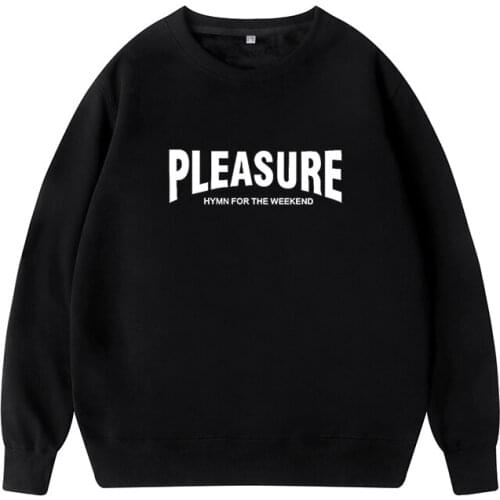 Sweatshirts Men Pleasure Letter Print 100% Cotton O Neck Hoodies Streetwear Homme Clothes Casual Pullovers Sweatshirt Wholesale