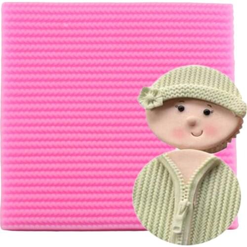 Sweater Fabric Knitting Texture Biscuits Embossed Pad Decorating Lace Mat Tool Silicone Molds Fondant Cake Decorating