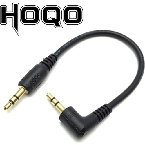 Ultra short 3.5mm Aux Cable 15cm Male to Male Gold Plated 90 Degree Angle Audio Cable for MP3 Car phone Speaker
