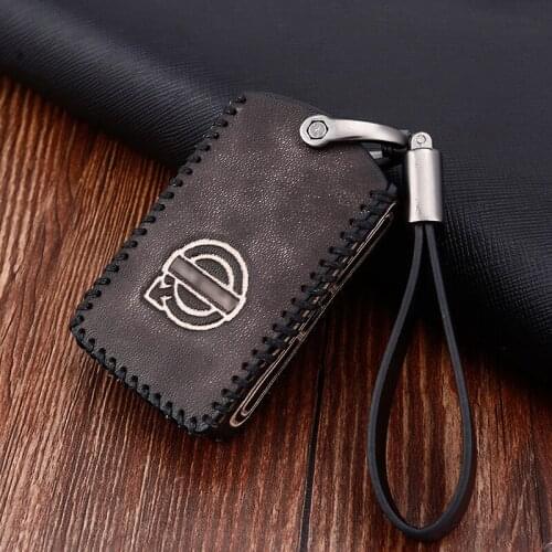 Vintage Top Layer Leather Protective Key Case Bag For Volvo XC60 S90 XC90 V90 AAB311
