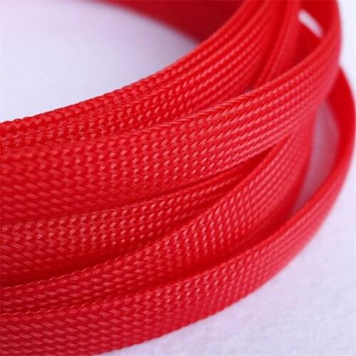 30m /30 Meters High quality Red 12mm Braid PET Expandable Sleeving High Density Sheathing Plaited Cable Sleeves DIY