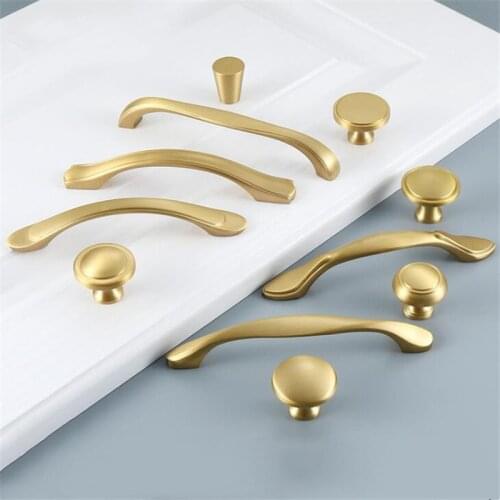1pc Nordic Brass Handle Drawer Copper Handle Knobs Cabinet Door Modern Minimalist Brass Gold Single Hole Pulls