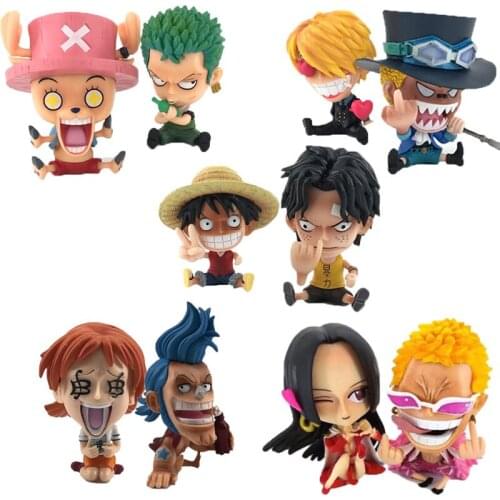 10CM One Piece Monkey D Luffy Zoro Chopper Franky Shanks Ace Nami Anime Action Figure PVC New Collection Figurine for Boy Doll