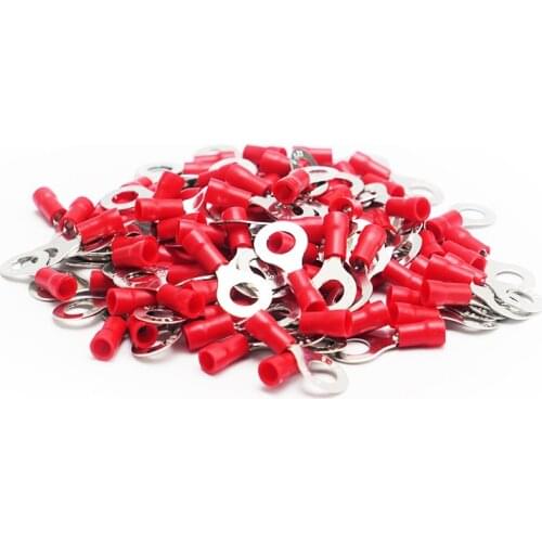 100pcs/Pack RV1.25-6 RV2-4S RV2-5 RV2-6 Insulated Termnials Wire Connector Electrical Crimp Terminator electrical connectors