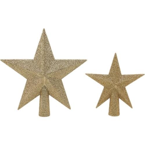 15/20cm Gold Star Christmas Tree Top Star 3D Five-point Star Christmas Home Table Topper Xmas Decoration Merry Christmas
