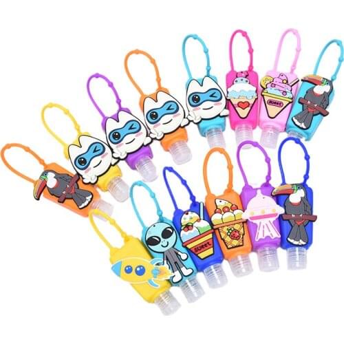 30ml Silicone Cartoon Waterless Bath Body Works Hand Sanitizer Pocketable Antibacterial Holder With Empty Bottle