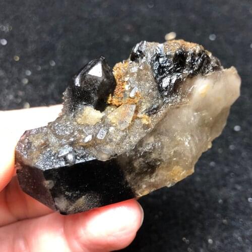 38.6gNatural tea crystal cluster mineral smoked Quartz Healing round vein teaching stone home decoration CRYSTAL QUARTZ GEM