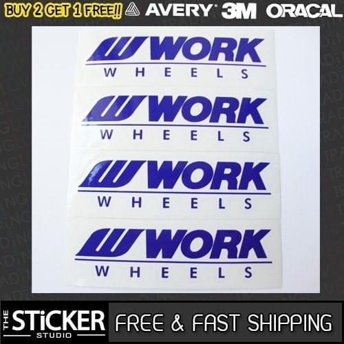 For 4 x Work Wheels Rim sticker decals all color available silvia skyline civic EVO