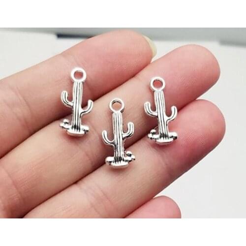 40pcs/lot--20x9mm, Antique Silver plated Cactus charms ,DIY supplies, Jewelry accessories