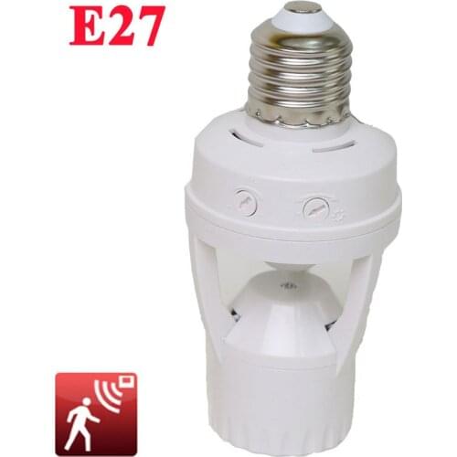 AC 110-220V 360 Degree PIR Induction Motion Sensor IR infrared Human E27 Plug Socket Switch Base Led Bulb light Lamp Holder