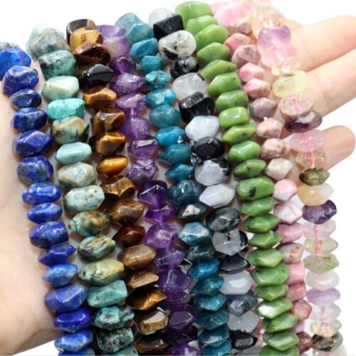 6x11mm Irregular Natural Stone Agates Jades Amethysts Rhodonite For Jewelry Making Spacer Beads Charm DIY Bracelet Accessories