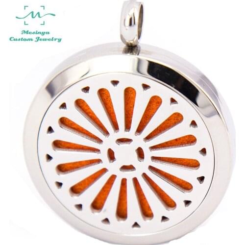 10pcs mesinya 2016 hollow hypo-allergenic (30mm) Aromatherapy / Essential Oils Stainless Steel diffuser pendant Locket Necklace