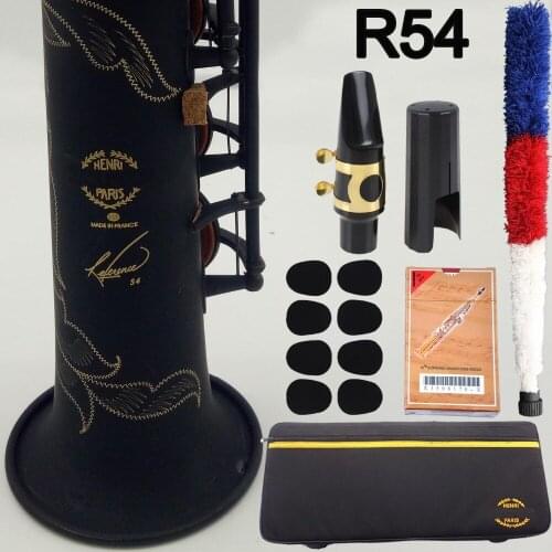 Brand De Xin Soprano Saxophone Reference 54 Matte Black Lacquer B-flat Soprano Sax R54 With Case Mouthpiece Reeds Neck