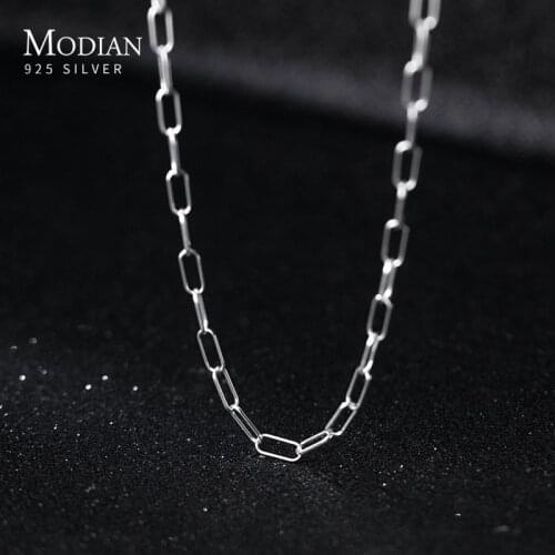Modian Minimalism 100% 925 Sterling Silver Simple Rock Exquisite Charm Necklace For Women Girls New Fashion Fine Jewelry Gifts