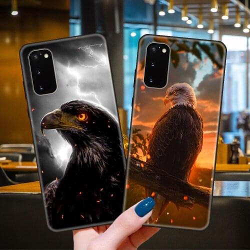 Phone Case For SamSung Galaxy S20 S10 S9 S8 S7 S6 Plus E Lite Ultra Edge Black Cover Bumper Soft Animal Sky Overlord Eagle