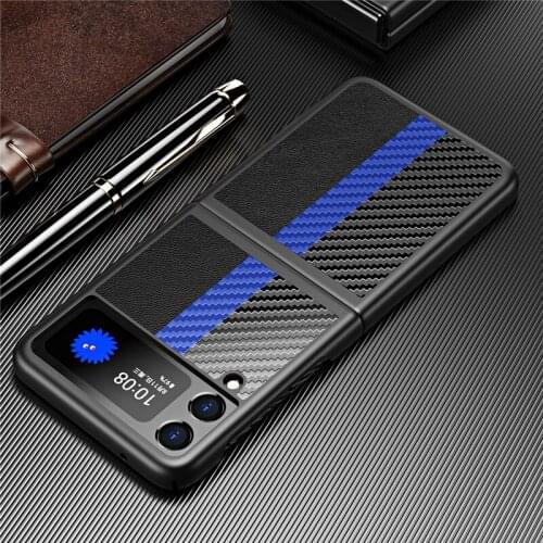 Drop Protection Carbon Fiber Thin Case for Samsung Galaxy Z Flip 3 Flip3 5G Fold 3 2 Fold2 Fold3 Non-fingerprint Back Cover
